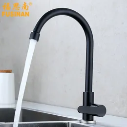 Kitchen Faucets Black Baking Paint 304 Stainless Steel Wash Basin Single Cold Water Tap Sink Faucet