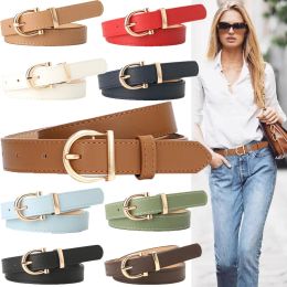 PU Leather Belts Women Candy Colour Simple Metal Buckle Belt Strap Female Jean Pants Waistband Belts Luxury Designer Gift