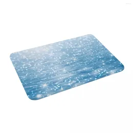 Carpets Blue Glitter 24" X 16" Non Slip Absorbent Memory Foam Bath Mat For Home Decor/Kitchen/Entry/Indoor/Outdoor/Living Room
