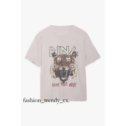 Anine Binge Print Vintage T Shirt Stir-Fry Color Wash Water Tee Snowflake Short-Sleeved T-Shirt Designer Summer Polo Tops 487