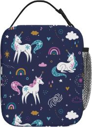 Rainbow Unicorn Lunch Bag Insulated Lunch Box Cooler Tote for Office Work