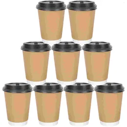 Disposable Cups Straws 100 Pcs Plastic Cup Cardboard Mug Party With Lid Beverage Drinking Paper Coffee Organizer Know Outdoor