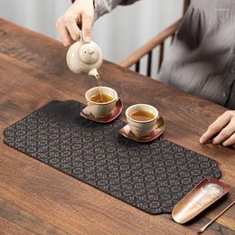 Tea Trays Brocade Table Waterproof Small Teapot Cushion Dry Brew Hand Painted Linen Fabric Zen