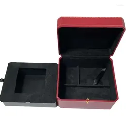 Jewelry Pouches Customized High Quality Jewels Watch Box Supplier Wholesale Luxury Red Black Velvet With Paper And Bag Gift Case 904l Steel