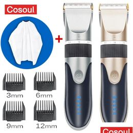 Hair Trimmer Clipper Electric Barber Trimmers For Men Adts Kids Cordless Rechargeable Cutter Hine Professional Trim Drop Delivery Prod Otph9