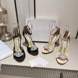 Designer High Shoes JC Super Fairy Style glitter Teli Rhinestone Sandals Pearl in pelle WOMENS PERCHI PERCHE GEM GEM SLINGBACKS ROMANO STILETTO 35-42 con scatola