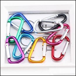 Carabiners Carabiner Ring Keyrings Key Chain Outdoor Sports Camp Snap Clip Hook Keychains Hiking Aluminium Metal Stainless Steel Fy2720 Otvft
