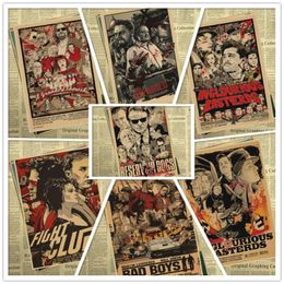 Wall Stickers Quentin Tarantino Classic Fiction Movie Art Kraft Paper Poster Bar Cafe Sticker Home Decoration Painting
