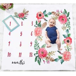 Play Mats Baby Monthly Milestone Blanket Newborn Girls Boys Photo Props Shoots Backdrop Personalized Flower Photography Growing Blanket