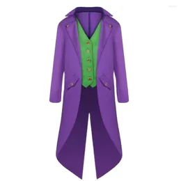 Men's Trench Coats HEIGHT 135-155CM Black Red Purple Green Mens Steampunk Gothic Jacket Victorian Tailcoat Vintage Halloween Costume Tuxedo