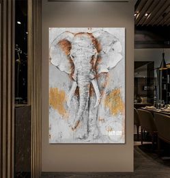 Paintings Contemporary Large Size 100 Handpainted Oil Painting Of Elephants Wall Pictures Artwork For Home Decoration Gift Unfra6765417