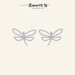 Stud Earrings BAMOER U 925 Sterling Silver Butterfly For Women Top Quality Animal Ear Studs Special Holiday Jewellery Gift CHE109