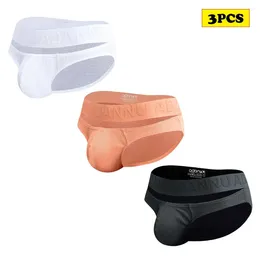 Underpants 3PCS 2024 Men Sexy Underwear Cotton Hollowing Lingerie Male Jockstrap Panties Briefs For AD793