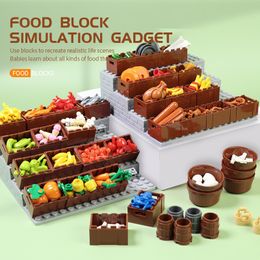 MOC Building Blocks City Friends Food Bread Pizza Chips Fruit Roast Chicken Parts Accessories Bricks Compatible Classic Toys Kid