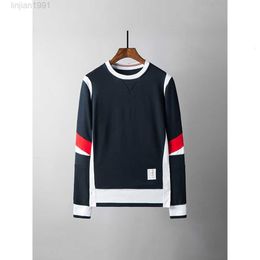 Tbtrendy Tb Patchwork Colour Contrast Sweatshirt Spring and Autumn Round Neck Trend Pullover Casual Long Sleeved Men and Couple T-shirt Top