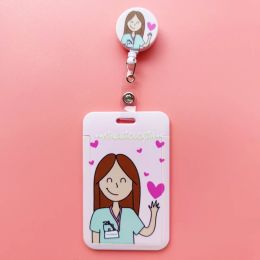 Kinesiologia ID Badge Holder Lanyard Worker Nurse Neck Strap Credit Card Case Card Holders Credentials Yoyo Retractable Clip