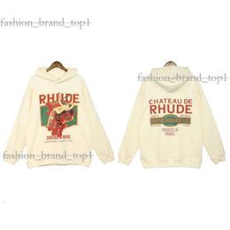 Mens Rhude Hoodie Letter Print Long Sleeve Fashion Men Women Rhude Hoodie Sweatshirts Luxury Sweater Hip Hop Hoodies Luxury Brand Sweatshirts b95a