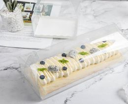 Transparent Cake Roll Packaging Box with Handle Ecofriendly Clear Plastic Cheese Cake Box Baking Swiss Roll Box3893086
