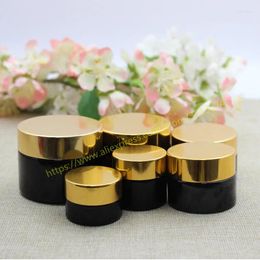 Storage Bottles 5g 10g 15g 20g 30g 50g Brown Amber Glass Jar Gold Aluminium Lid For Cosmetic Eye Cream Can Mask Pot Facial Lotion Tin Sample