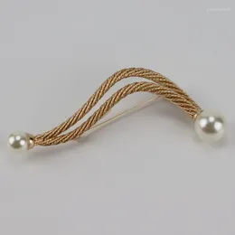 Brooches Vintage Antique Rope Pearl Corsage Female Coat Brooch Scarf Buckle Cardigan Clip Metal Suit Lapel Pins Accessories