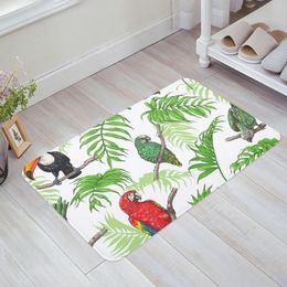 Carpets Tropical Leave Birds Parrot Green Kitchen Floor Mat Living Room Decor Carpet Home Hallway Entrance Doormat Anti Slip Rug