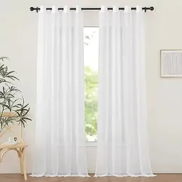 Curtain Sheer Curtains 84 Inches - Long Grommet Bathroom/Living Room Filmy Light Filtering Voile Window Drapes(2 Panels W54-in By L84-i