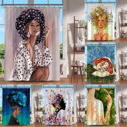 Shower Curtains Sexy Woman Curtain For Bathroom Cute Girl Printed Waterproof Polyester Bath Washable Bathtub Screen Home Decor