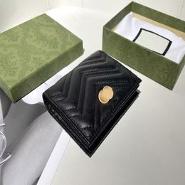 Women's mens Designer Wallets Marmont Five card compartments With box key wallet Card Holder Genuine Leather CardHolder Luxury ori 227b