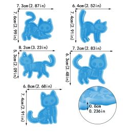 Cute Cat Silicone Mold DIY Earring Necklace Keychain Pendant Molds Super Glossy Animal Epoxy Resin Casting Mold Craft