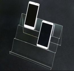 5pcs Long Shelf Acrylic Mobile Cell Phone display stand digital products purse Cosmetic holder Universal Mobile Phones display rac3828650