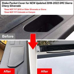 Compatible with Silverado/GMC Sierra Truck Bed Rail Stake Pocket Cover Caps Rail Hole Plugs Waterproof Easy Clean