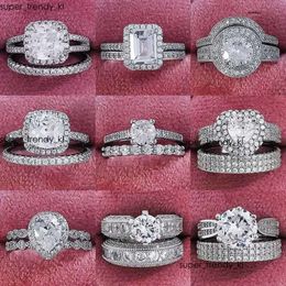 Band 2023 New Mossinate Sterling Sier Big Wedding Rings Set For Bridal Women Engagement Finger Party Gift Designer Jewellery 499