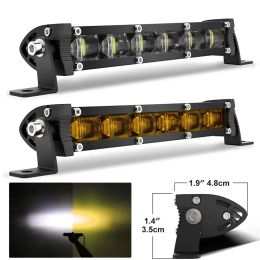 7" Led Work Light Bar 6D Ultra Slim Spotlight Driving Fog Lamp Strip for Motorcycle Offroad 4x4 SUV ATV Tractor Truck 12V 24V