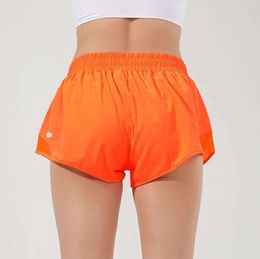 2024 Lu Hot Women Shorts Hotty High Talies Athletic z liniowcem i kieszenią na suwak Running Lose trening na siłownię seksowną na letnie oddychanie 6689ess