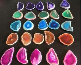 4050mm Natural Agate Slice With Hole Irregular Crystal Slice Healing Reiki Stone Quartz Pendant Mineral Home Decor9132626