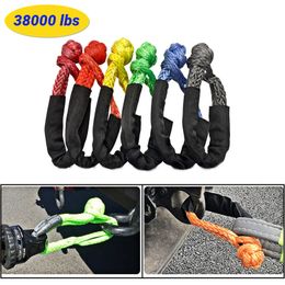 Synthetic Off Road Trailer Rope 1/2inch x 22inch Soft Shackle 38000 Pound Car ATV UTV SUV Recovery Tow Strap Broken Tool