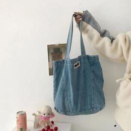 Shoulder Bags Design Women Denim Bag Girls Light Blue Canvas Cloth Handbag Female Shopping Lady School Books Casual Totes