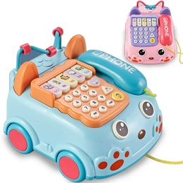 Toy Phones Childrens early education puzzle Storey learning machine baby retro mobile phone toy car multifunctional light music beads game toys S2452433 S2452433