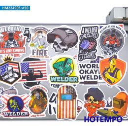 20/30/50Pieces Welding Worker Decals Funny Welder Pattern Retro Stickers for Luggage Motorcycle Bike Phone Laptop Helmet Sticker