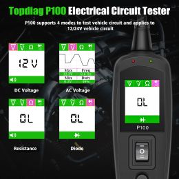 TopDiag P100 Electric Circuit Tester Power Scan OBD2 Battery Tester OBD Car Diagnostic Auto Repair Tools