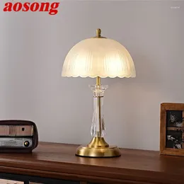 Table Lamps AOSONG Modern Brass Lamp LED Creative Luxury Fashion Crystal Copper Desk Light For Home Living Room Bedroom Decor