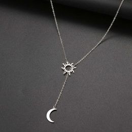 Pendant Necklaces 2022 new stainless steel sun totem and moon necklace suitable for womens fashion and exquisite summer must hold a party for friends Jewellery S2