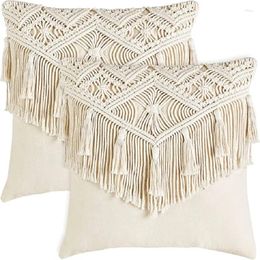 Pillow MOM'S YARD Macrame Handmade Cotton Thread Pillowcase Bohemia Moroccan Sofa Cover Decorative High-end Gift