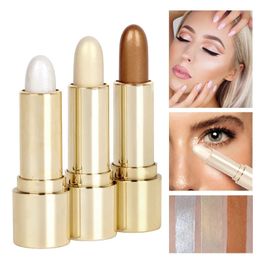 3 Colours 3D Face Brighten Highlighter Bar Cosmetic Contour Bronzer Shimmer Stick Concealer Cream Makeup tool 240510