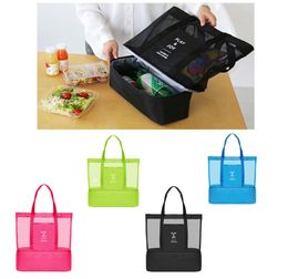 Waterproof Dry Wet Depart Storage Bags Swimming Beach Outdoor Lunch Bags Double Deck Thermal Insulated Box Tote Cooler Bag3640359