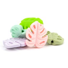 LOFCA Monstera Deliciosa Silicone Beads For Silicone Necklace DIY Silicone Teething Necklace Silicone Beads For Baby BPA Free