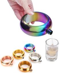 New Portable Bangle Bracelet Hip Flask Round Chic Elegant Wine Bracelet Bangle Mixed Bottle 35 oz Whiskey Vodka Alcohol Drinkware4504054