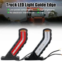 For Truck Trailer Lorry LED Side Marker Lights Waterproof 2 Pcs Turn Signal Lamp Flowing Water Effect RV Bus Boat Pickup 12V 24V