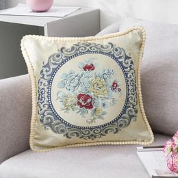 Pillow Cover Comfortable Touch Embroidery Bright Color 45x45cm Light Luxury Embroidered Case Decorative