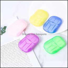 Soaps Disposable Boxed Soap Paper Portable Aromatherapy Hand Wash Bath Travel Mini Box Anti Bacterial Sheet Bathroom Accessories Dro Otmic